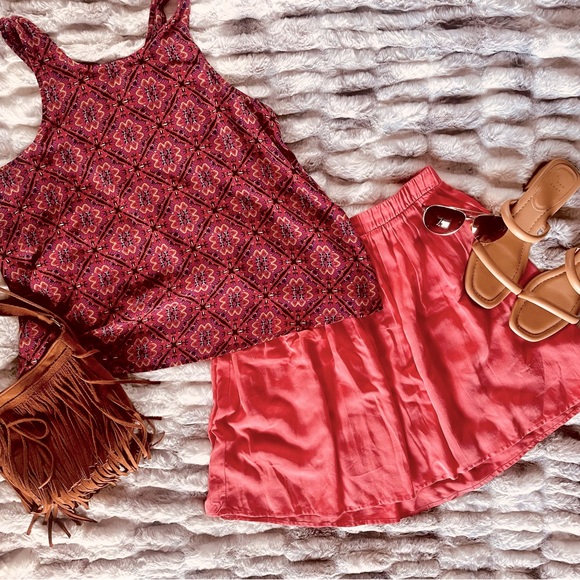 Pink Bohemian print camisole top by Target brand Xhilaration - Picture 1 of 7